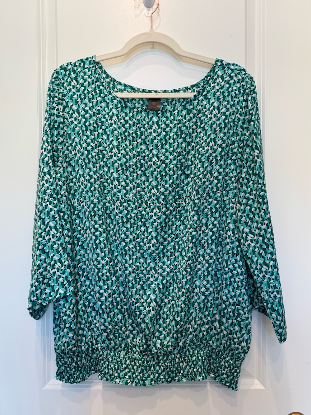 Ann Taylor Women's Green Patterned Blouse
